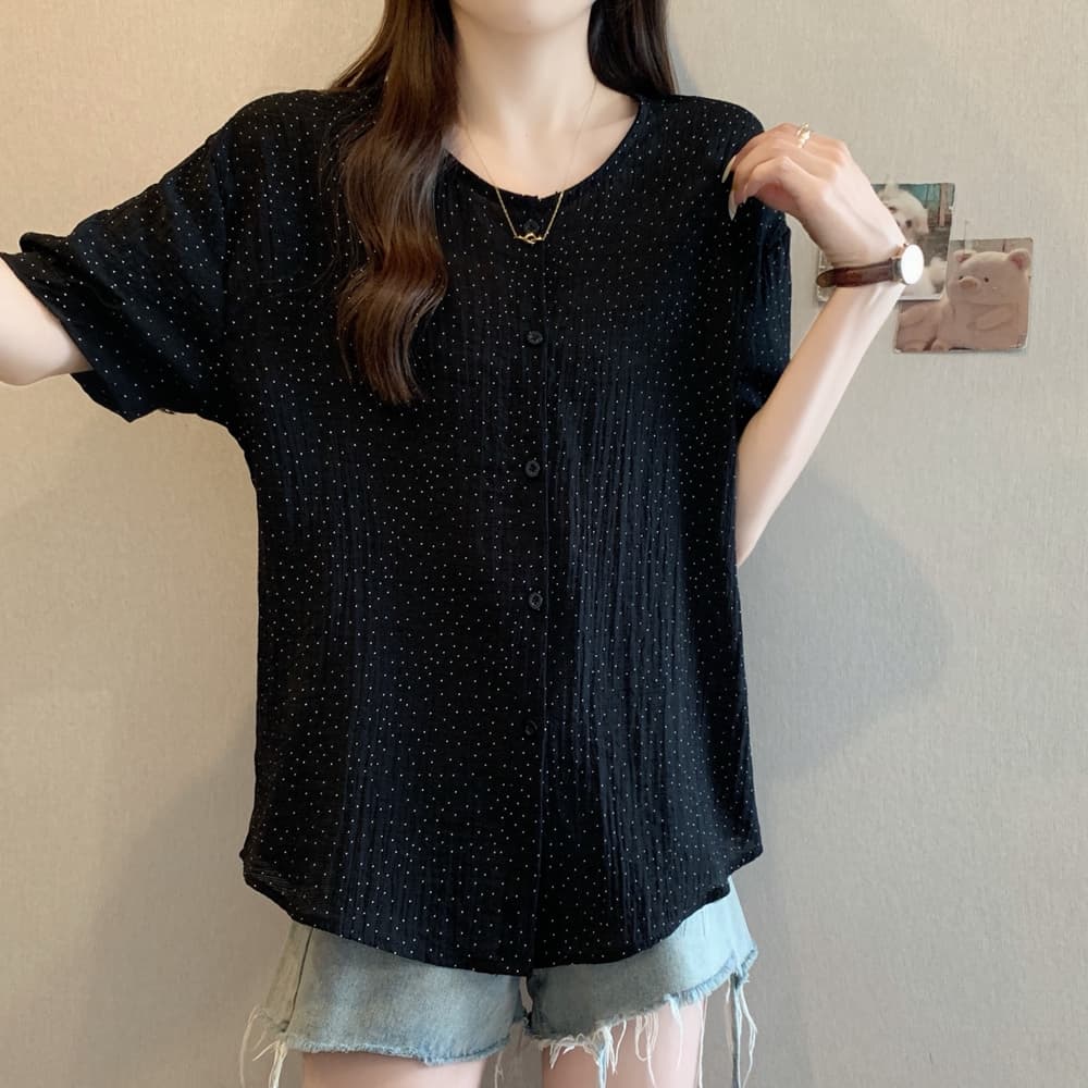 실사 여름 새로운 빅 사이즈 여성 의류 디자인 센스 작은 대중 꽃무늬 셔츠 패션 다용도 고급 센스 아름다운 맨위 상세 이미지 2