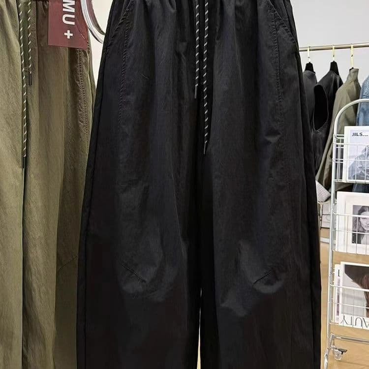 가을 의상 새로운 빅 사이즈 여성 의류 한국 스타일 느긋한 바람 느슨함 센스 바지 루즈핏 캐주얼 바지 넓은 다리 배기 바지 상세 이미지 3