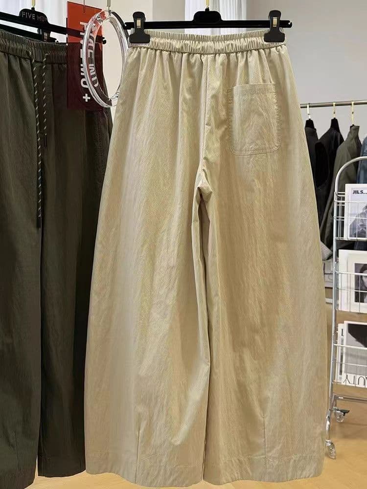 가을 의상 새로운 빅 사이즈 여성 의류 한국 스타일 느긋한 바람 느슨함 센스 바지 루즈핏 캐주얼 바지 넓은 다리 배기 바지 상세 이미지 6