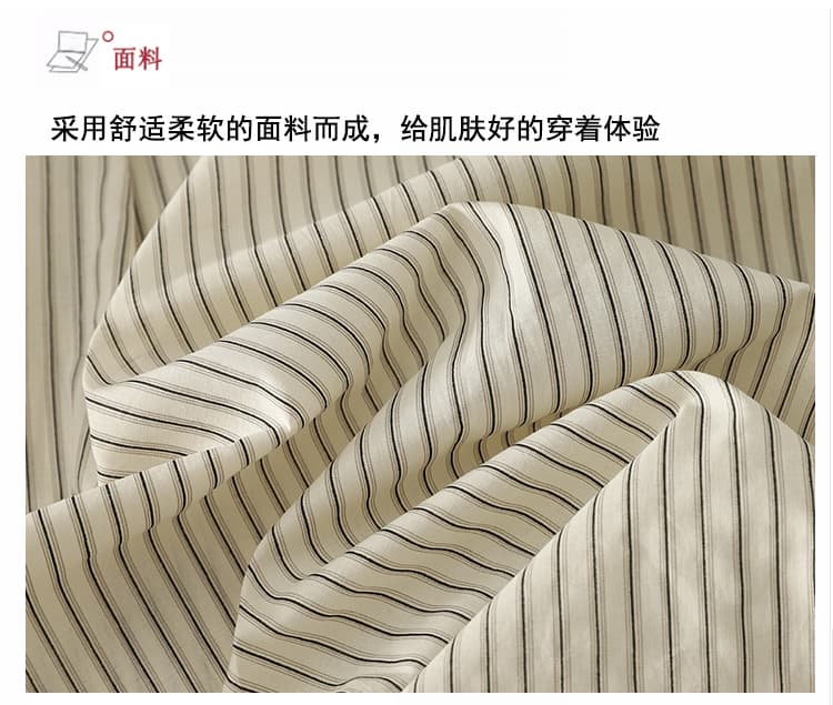 실사 봄 드레스 스트라이프 셔츠 빛 럭셔리 고급 센스 항구 바람 레트로 루즈핏 품격 맨위 캐주얼 긴팔 셔츠 상세 이미지 7