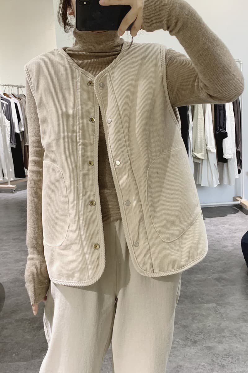 가을 겨울 새로운 양털 조끼 재킷 주머니 레트로 양면 착용 코듀로이 조끼 자켓 이미지 6