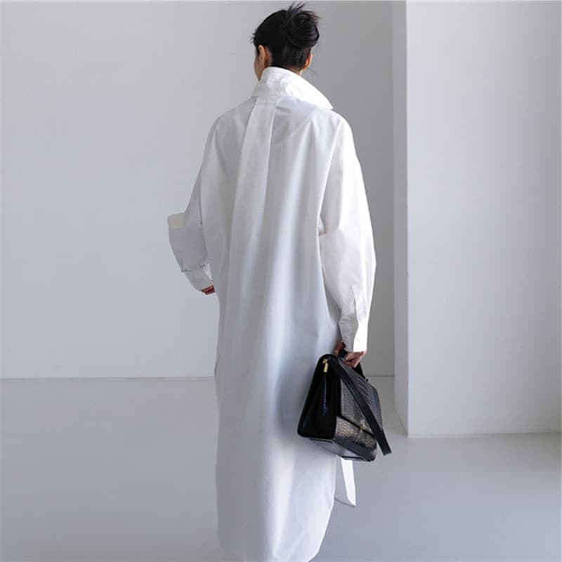 가을 의상 새로운 한국 chic 느긋한 바람 스탠드 칼라 싱글 줄 버튼 면 린넨 캐주얼 중간 길이 재킷 이미지 5