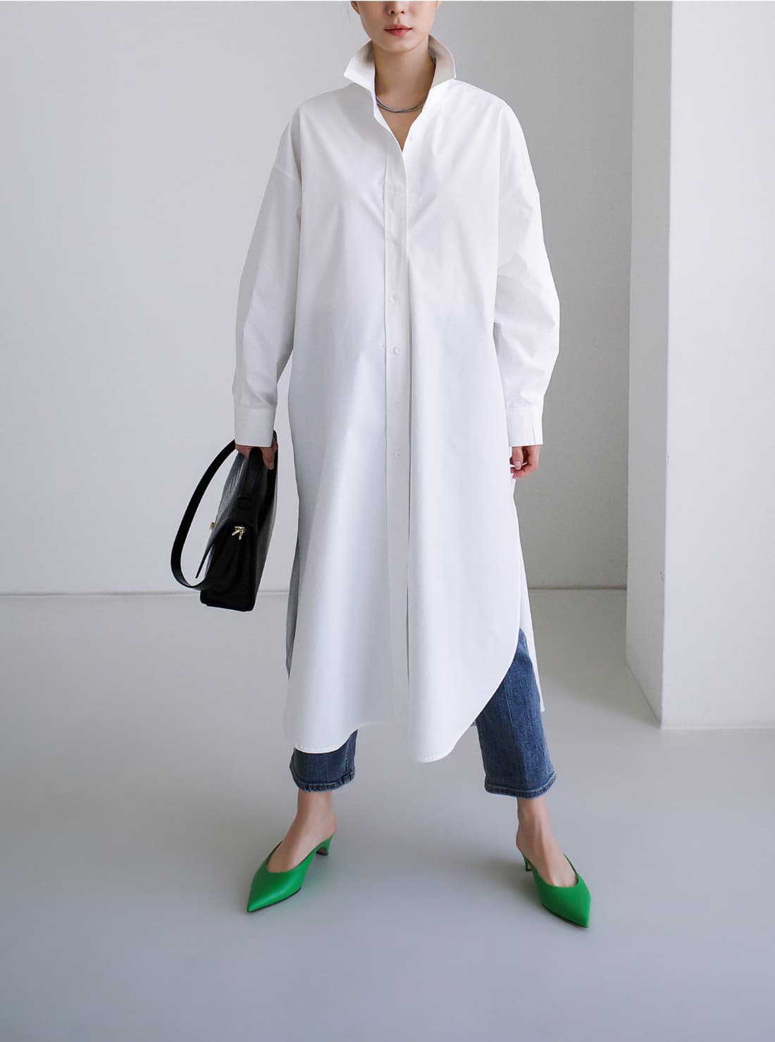 가을 의상 새로운 한국 chic 느긋한 바람 스탠드 칼라 싱글 줄 버튼 면 린넨 캐주얼 중간 길이 재킷 상세 이미지 10