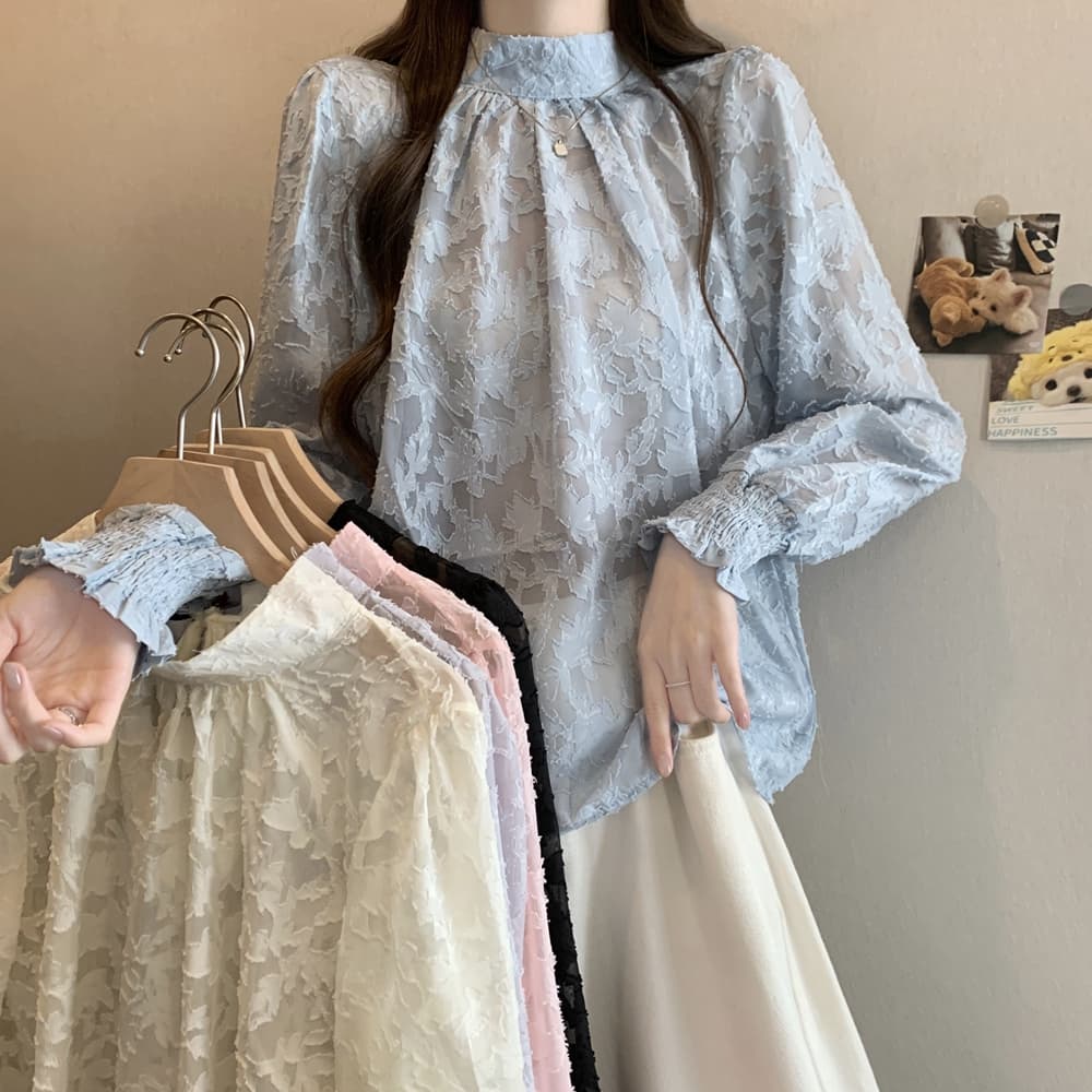 실사 여름 드레스 새로운 빅 사이즈 여성 의류 고급 센스 패션 다용도 품격 셔츠 긴팔 레이스 셔츠 맨위 상세 이미지 30