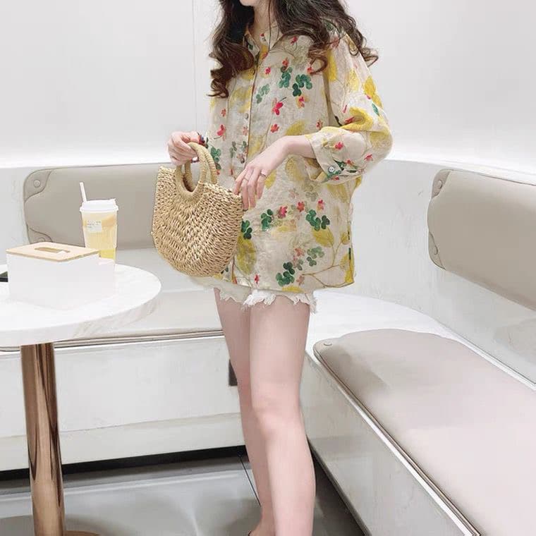 가을 의상 새로운 빛 요리 한 바람 품격 꽃무늬 자수 긴팔 자외선 차단 여성 셔츠 한국 스타일 루즈핏 오픈 가디건 맨위 이미지 3