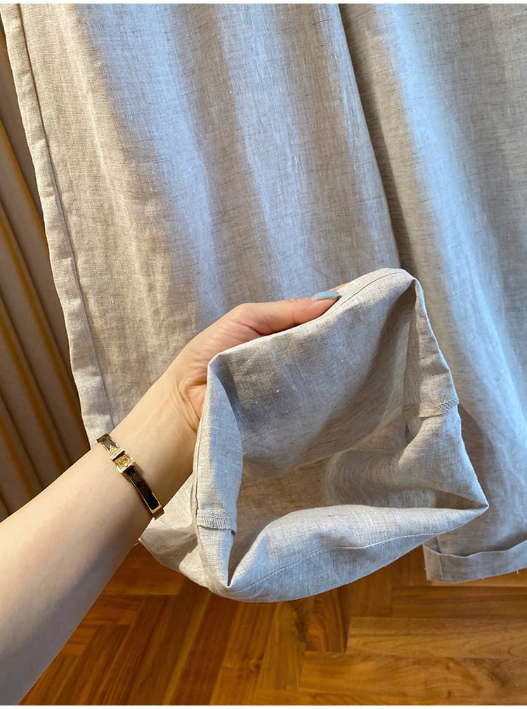 한 부서 느긋한 바람 와이드 레그 팬츠 여름 얇은 스타일 고급 센스 루즈핏 다용도 허리밴드 캐주얼 풍선 바지 상세 이미지 11