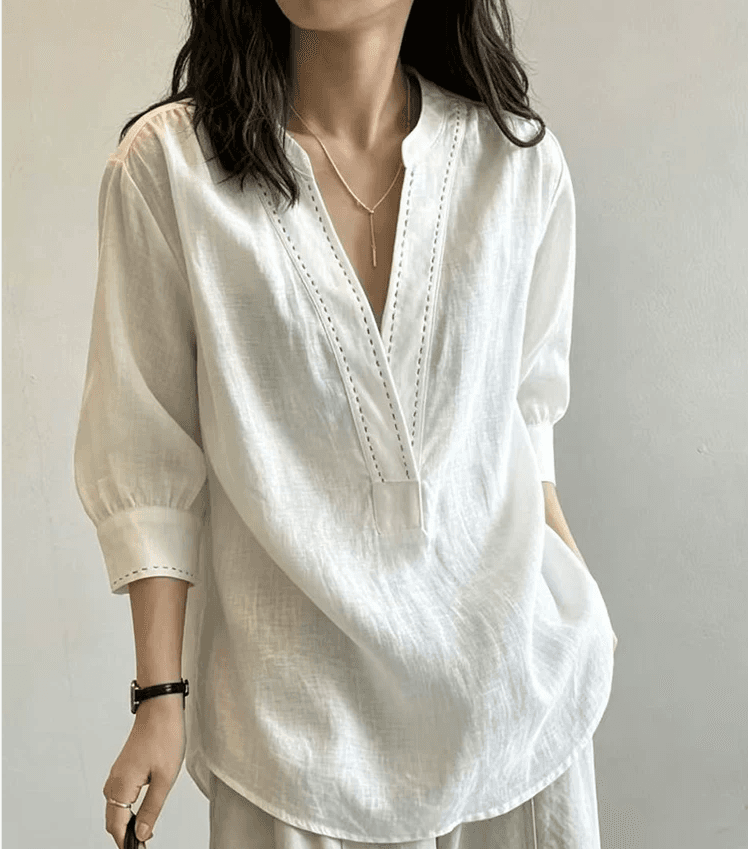 여름 드레스 새로운 bolatu 플라톤 품격 베이비 칼라 달콤함 디자인 작은 대중 화이트 면 린넨 재료 편안함 셔츠