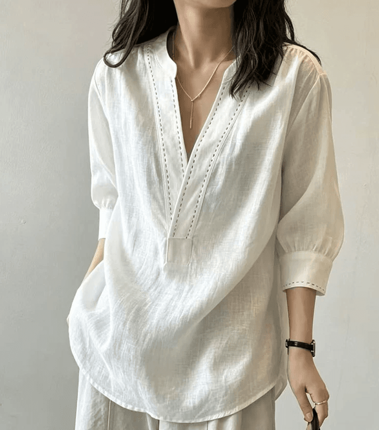 여름 드레스 새로운 bolatu 플라톤 품격 베이비 칼라 달콤함 디자인 작은 대중 화이트 면 린넨 재료 편안함 셔츠 이미지 2