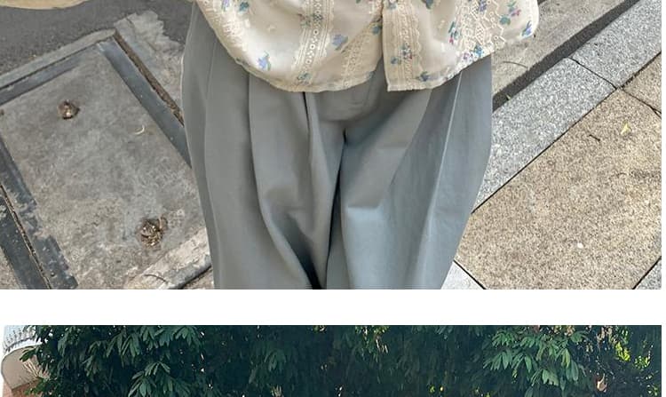 가을 의상 새로운 프랑스식 달콤함 거품 소매 꽃무늬 쉬폰 셔츠 부드러운 바람 레이스 자수 태양 보호 셔츠 상세 이미지 25