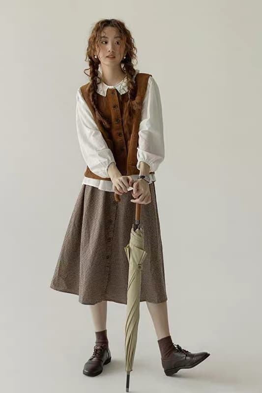 가을 의상 새로운 프랑스식 코듀로이 조끼 여자 레트로 민소매 맨위 조끼 학생 외부 가져 가라. 어깨 재킷 이미지 6