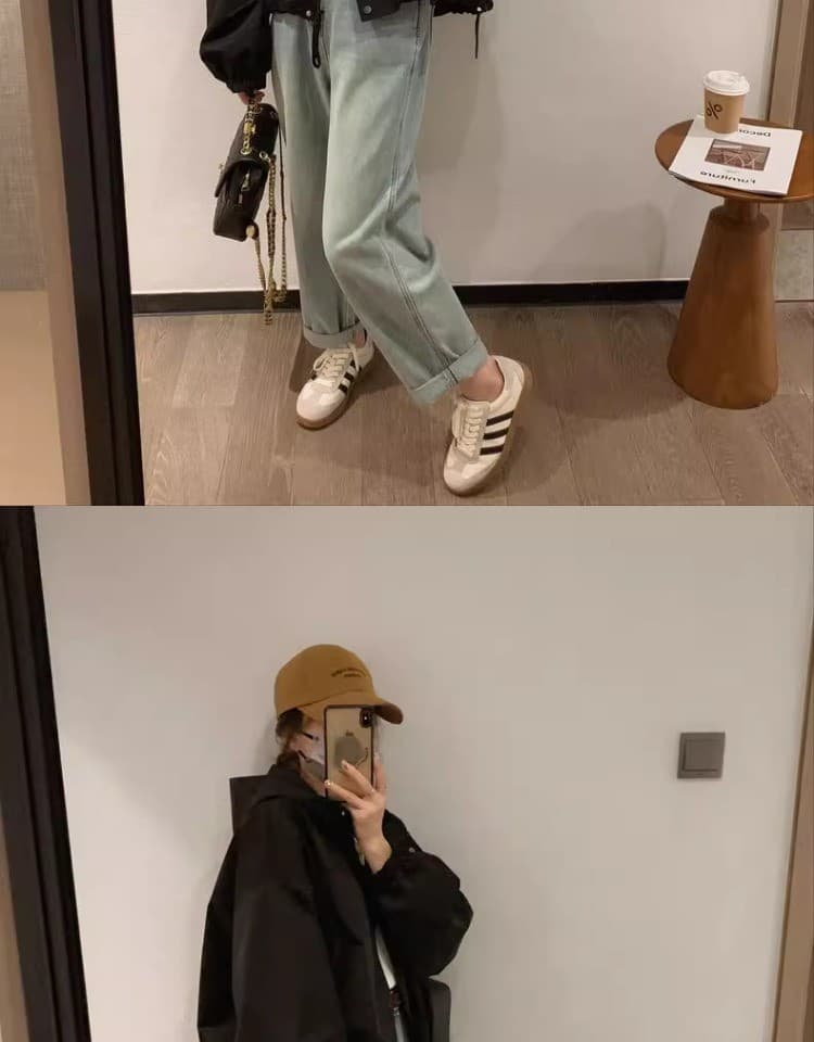 가을 겨울 의류 새로운 패션 워크웨어 자켓 루즈핏 쇼트 스타일 재킷 맨위 작은 키 후드 여성 코트 상세 이미지 20