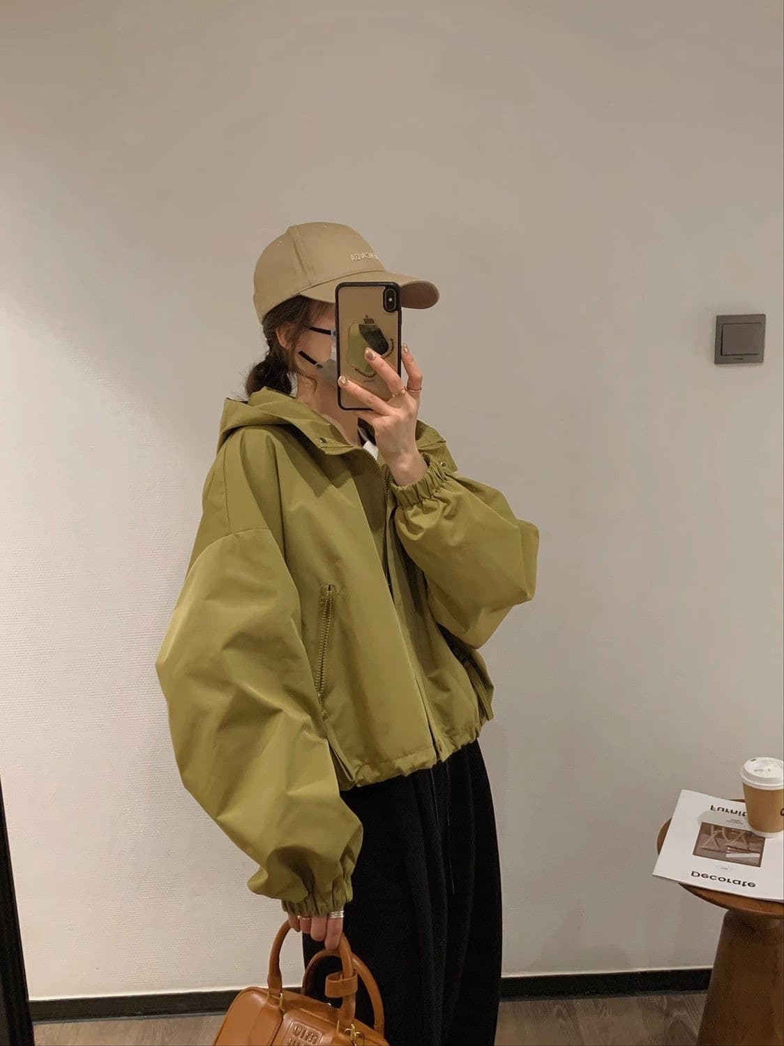 가을 겨울 의류 새로운 패션 워크웨어 자켓 루즈핏 쇼트 스타일 재킷 맨위 작은 키 후드 여성 코트 상세 이미지 25
