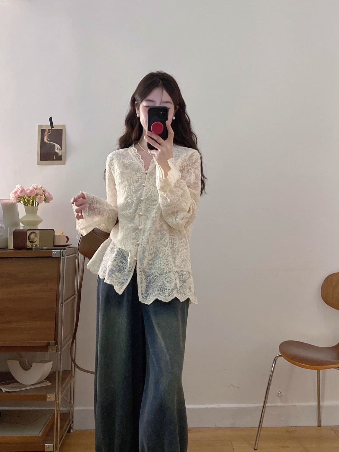 가을 의상 새로운 한국 스타일 루즈핏 슬림해 보이는 데님 조끼 여자 고급 센스 Chic 고유 한 루즈핏 스택 착용 조끼 세트 상세 이미지 14