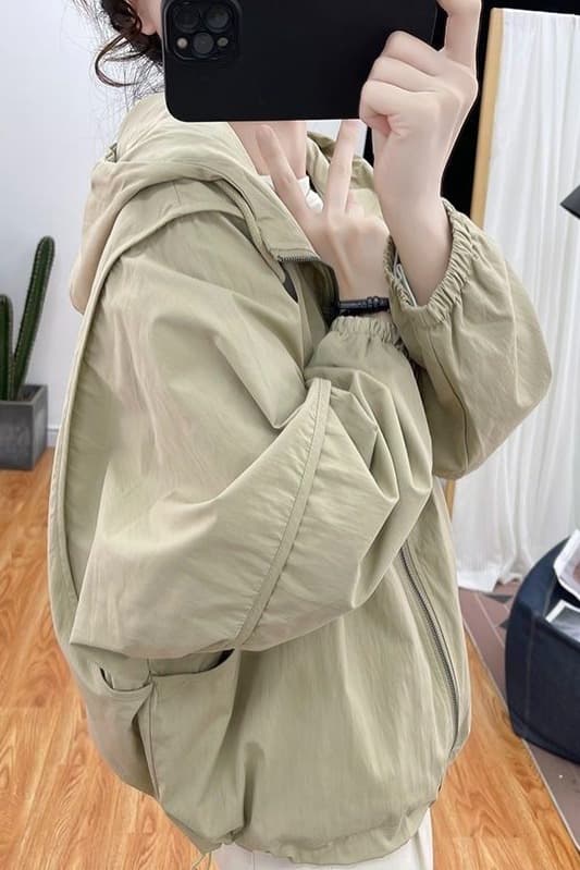 가을 겨울 의류 새로운 단색 높은 품질 후드 요금 외투 패션 루즈핏 캐주얼 재킷 켜기 벨트 안감 이미지 6