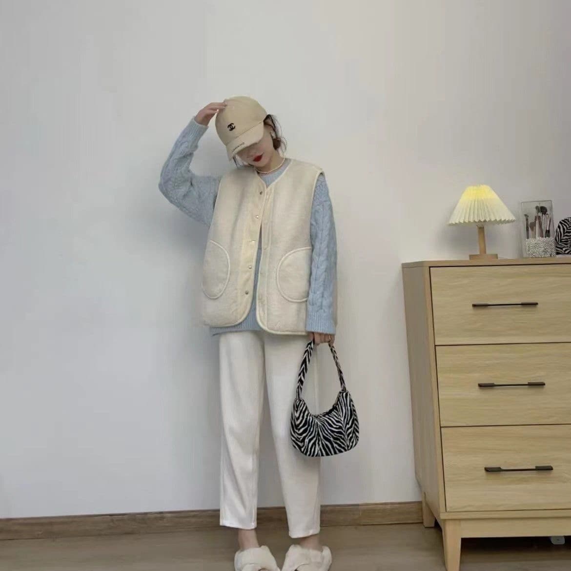 가을 겨울 새로운 양털 조끼 재킷 주머니 레트로 양면 착용 코듀로이 조끼 자켓 상세 이미지 5
