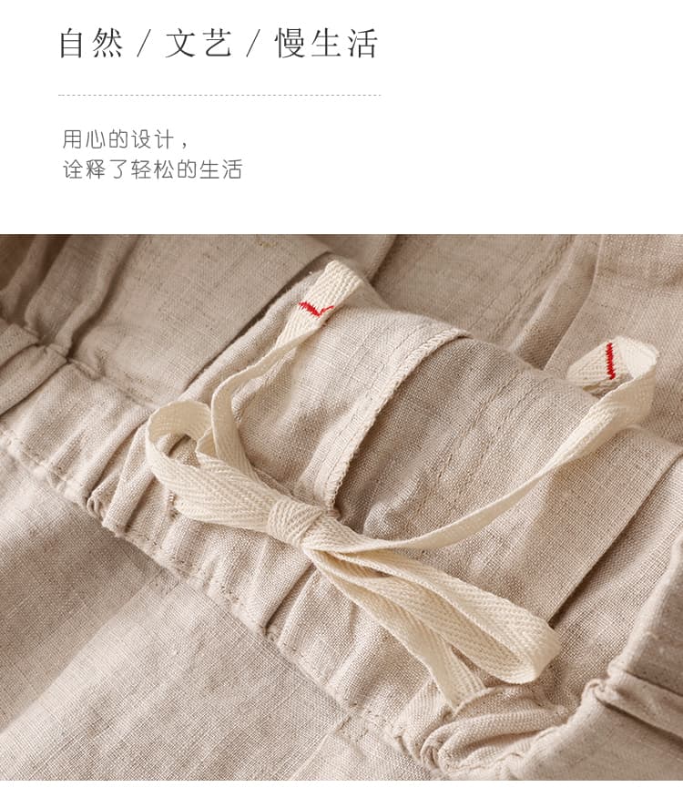 실사 면 린넨 꽃밭 반신 스커트 작은 키 우호적 인 와 성별 편안함 일본식 문예 랜턴 치마 롱 코트 반 스커트 상세 이미지 9