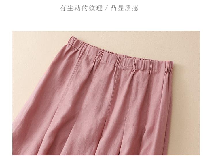 실사 면 린넨 꽃밭 반신 스커트 작은 키 우호적 인 와 성별 편안함 일본식 문예 랜턴 치마 롱 코트 반 스커트 상세 이미지 14