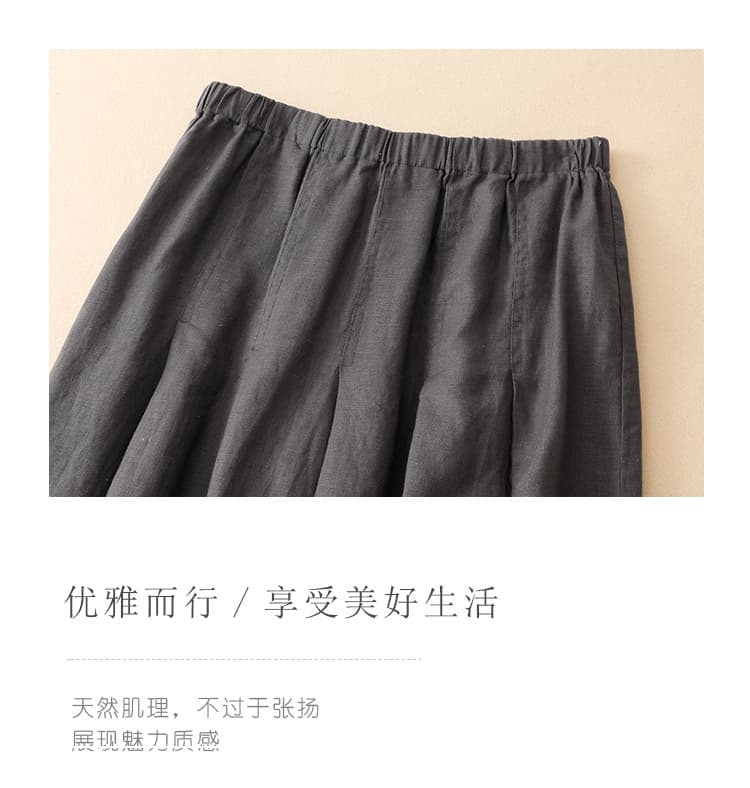 실사 면 린넨 꽃밭 반신 스커트 작은 키 우호적 인 와 성별 편안함 일본식 문예 랜턴 치마 롱 코트 반 스커트 상세 이미지 17