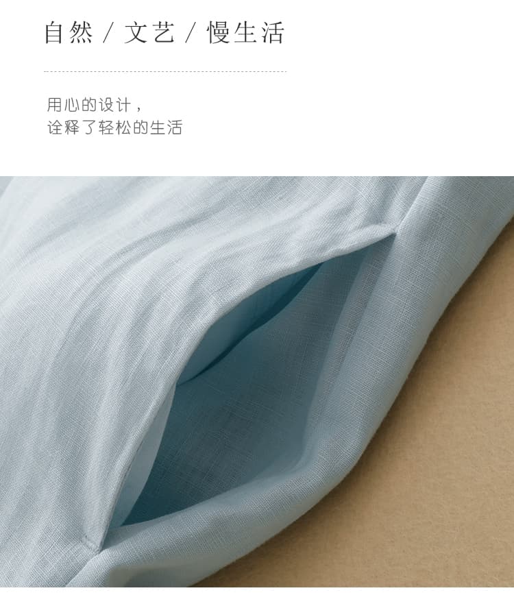 실사 2026 여름 새로운 느긋한 와 성별 루즈핏 캐주얼 패션 마 반팔 셔츠 드레스 상세 이미지 9