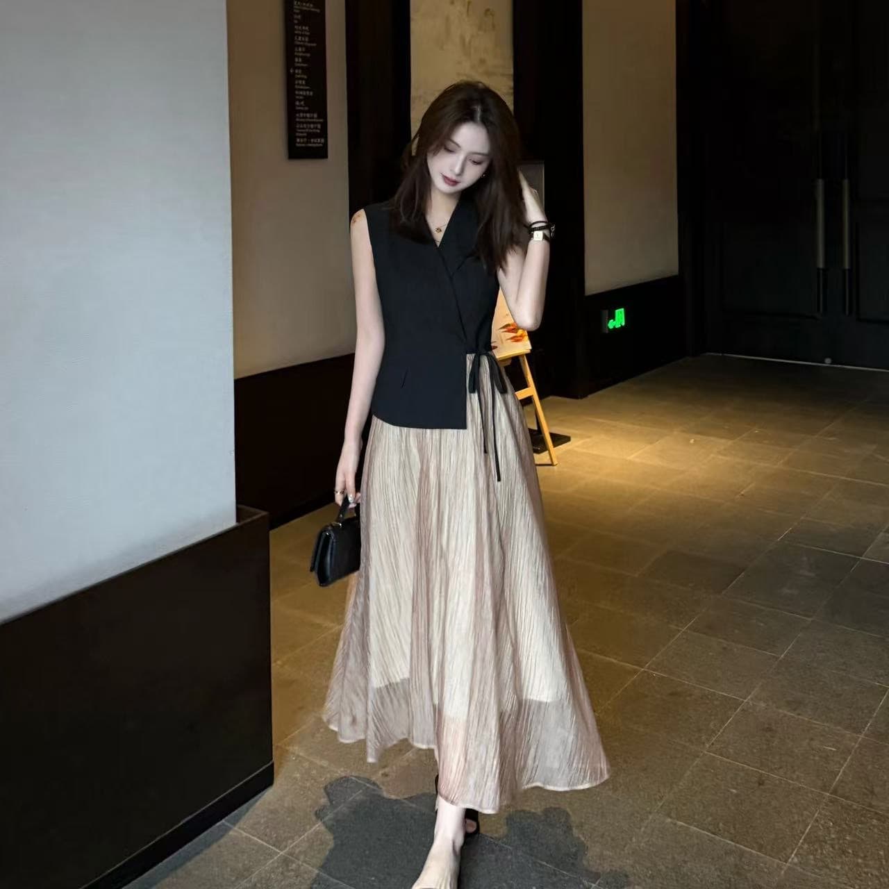 luozhiyin 루오 친한 친구 아세트산 양모 봄 여름 섹션 패션 품격 투피스 슈트 상세 이미지 1