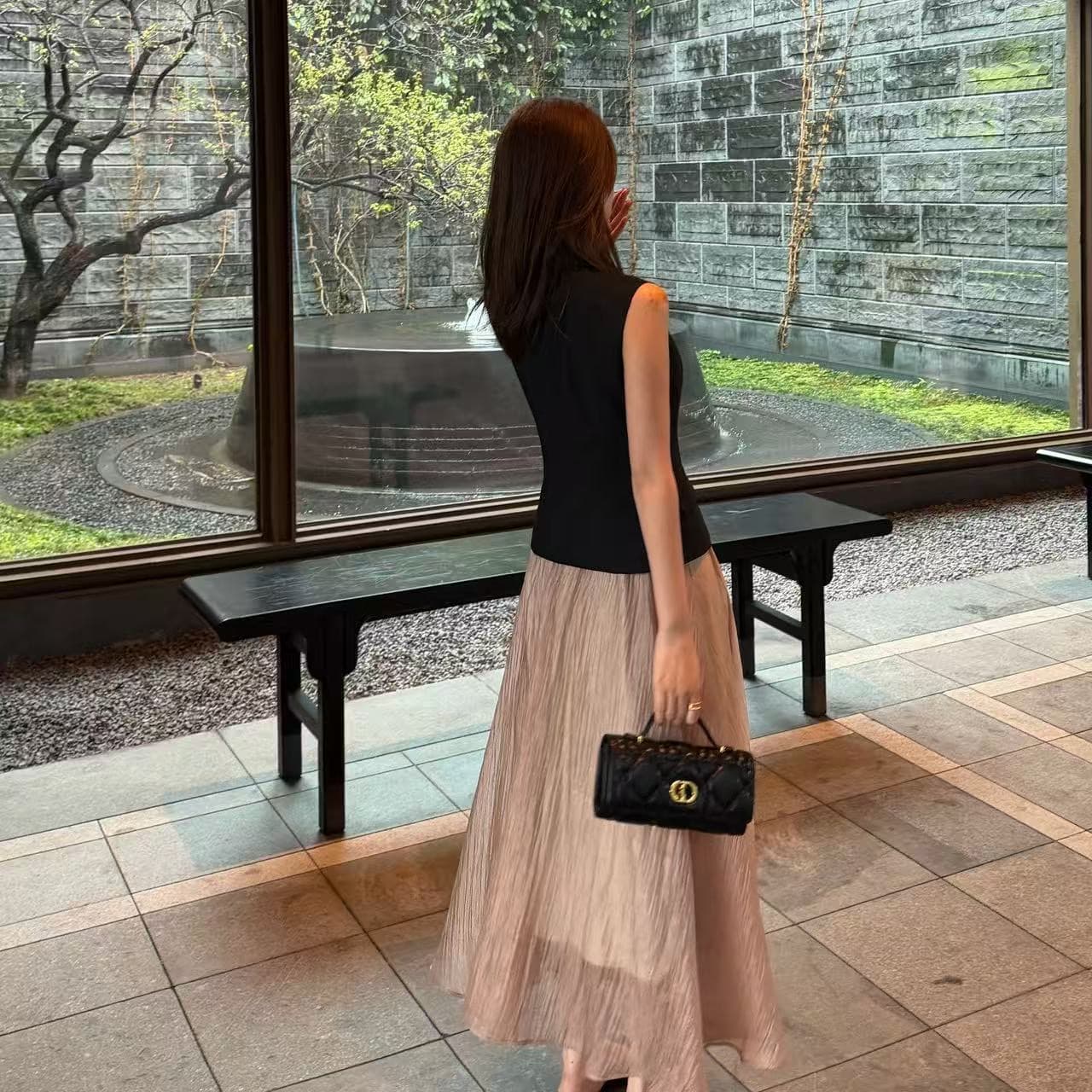 luozhiyin 루오 친한 친구 아세트산 양모 봄 여름 섹션 패션 품격 투피스 슈트 상세 이미지 5