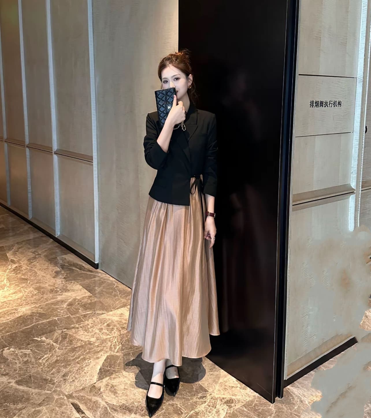 luozhiyin 루오 친한 친구 아세트산 호주 털 부드러운 이른 가을 품격 슬립 투피스 슈트 상세 이미지 2