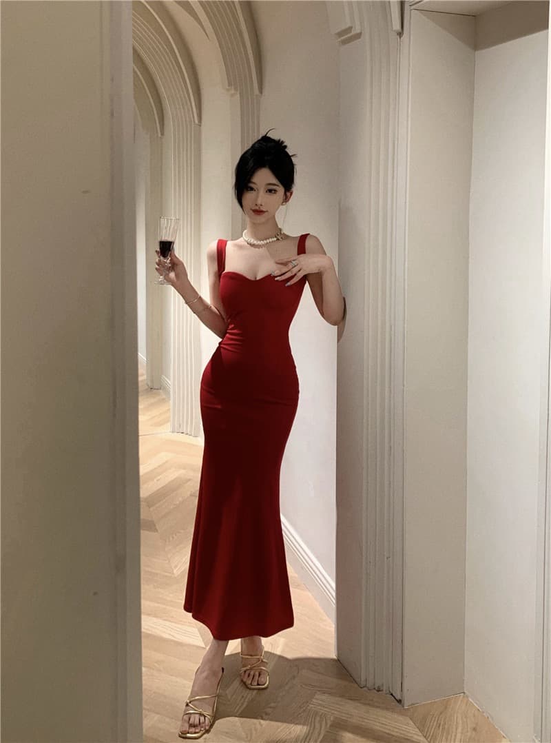 실사 로얄 자매 명문 여성 섹시함 품격 몸매 가꾸기 롱 코트 인어 꼬리 진자 슬립 튜브탑 드레스 행사 치마 상세 이미지 13