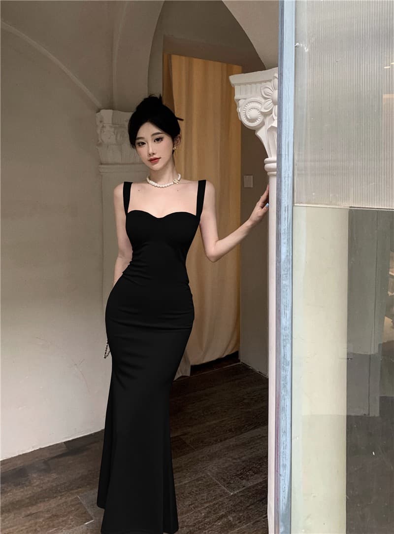 실사 로얄 자매 명문 여성 섹시함 품격 몸매 가꾸기 롱 코트 인어 꼬리 진자 슬립 튜브탑 드레스 행사 치마 상세 이미지 19