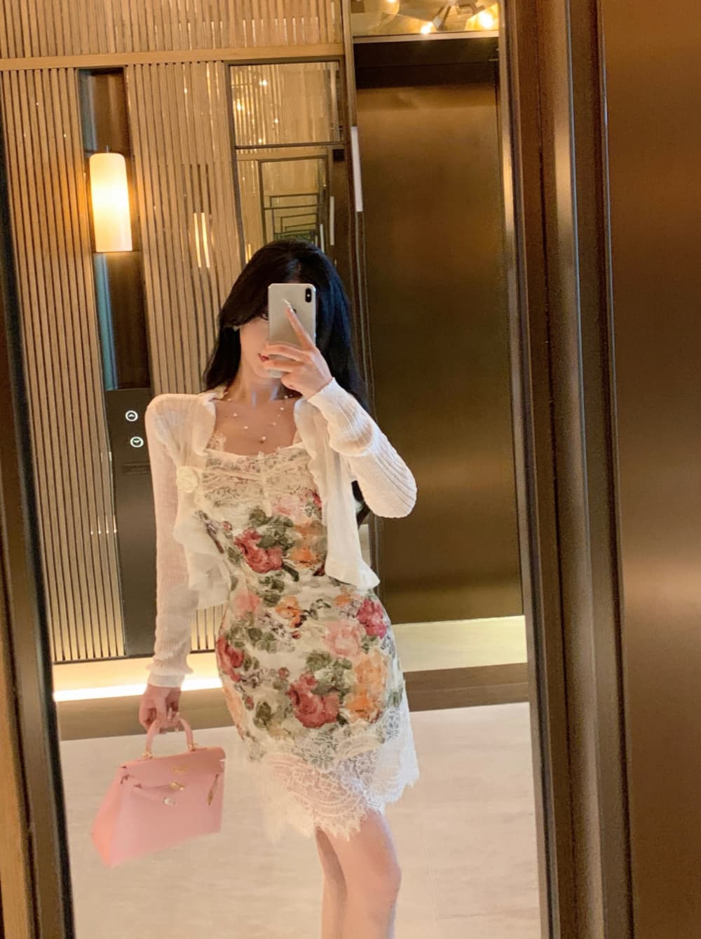 실사 프랑스식 궁정 바람 유화 떠 다니는 꽃 봉오리 실크 패치워크 몸매 가꾸기 품격 전단 꽃 휴가 슬립 드레스 상세 이미지 18