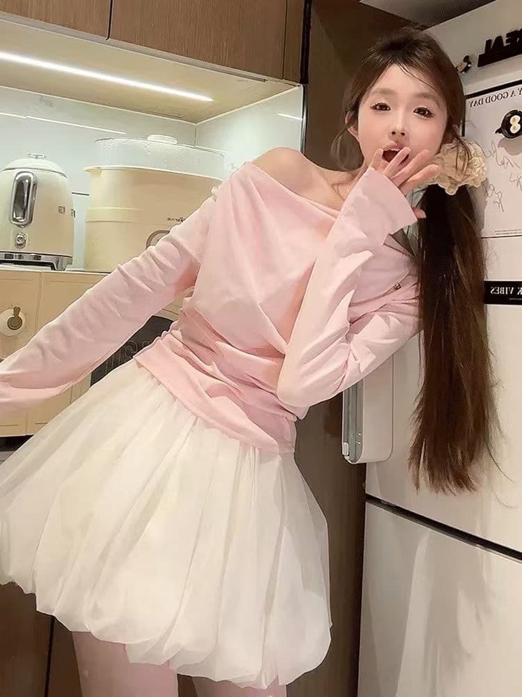 하이웨이스트 3 차원 꽃밭 한 마디 넓은 다리 퍼프 반바지 캐주얼 루즈핏 다용도 치마바지 여름 쉬폰 이미지 2