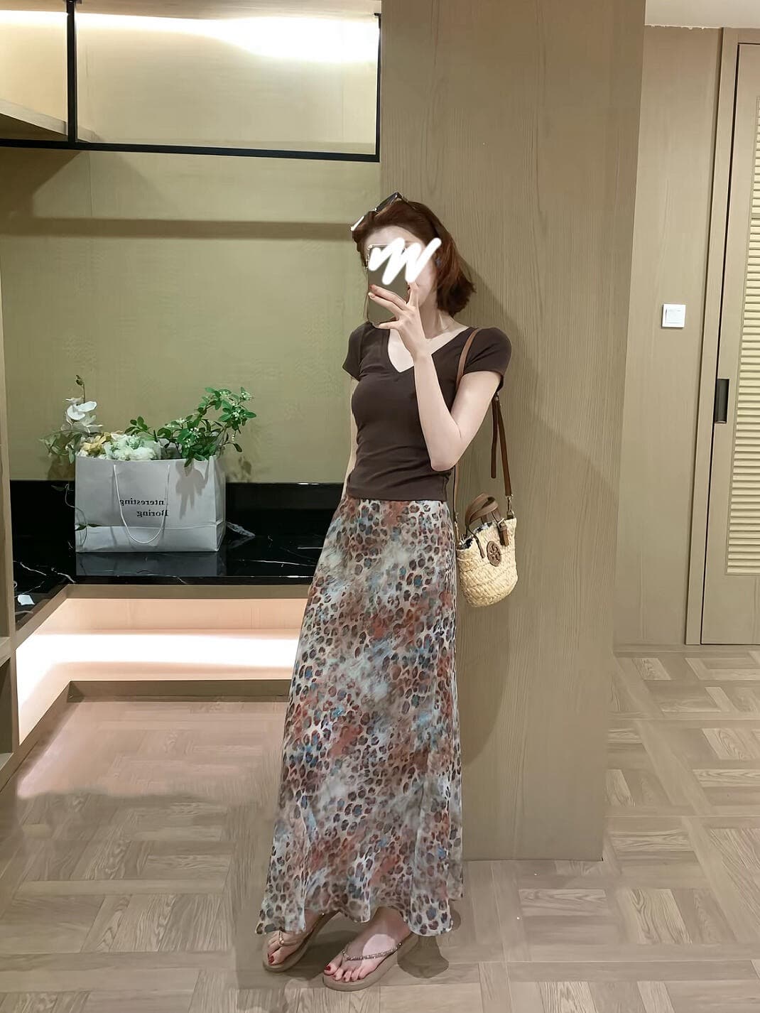 레오파드 무늬 미학 2026 새로운 세련된 좋은 반신 스커트 상세 이미지 3