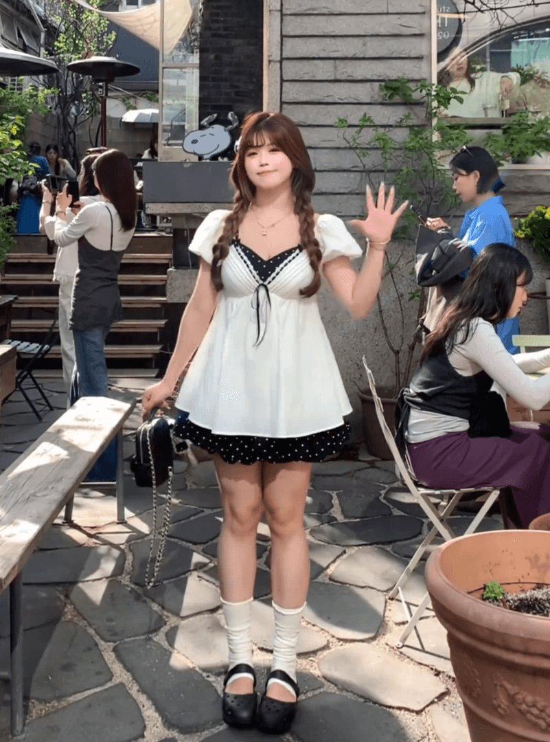 빅 사이즈 지방 mm 베이비 칼라 도트 무늬 패치워크 페이크 레이어드 여성 드레스 여름 프랑스식 소녀 바람 순수한 욕망 슬림해 보이는 치마 이미지 2