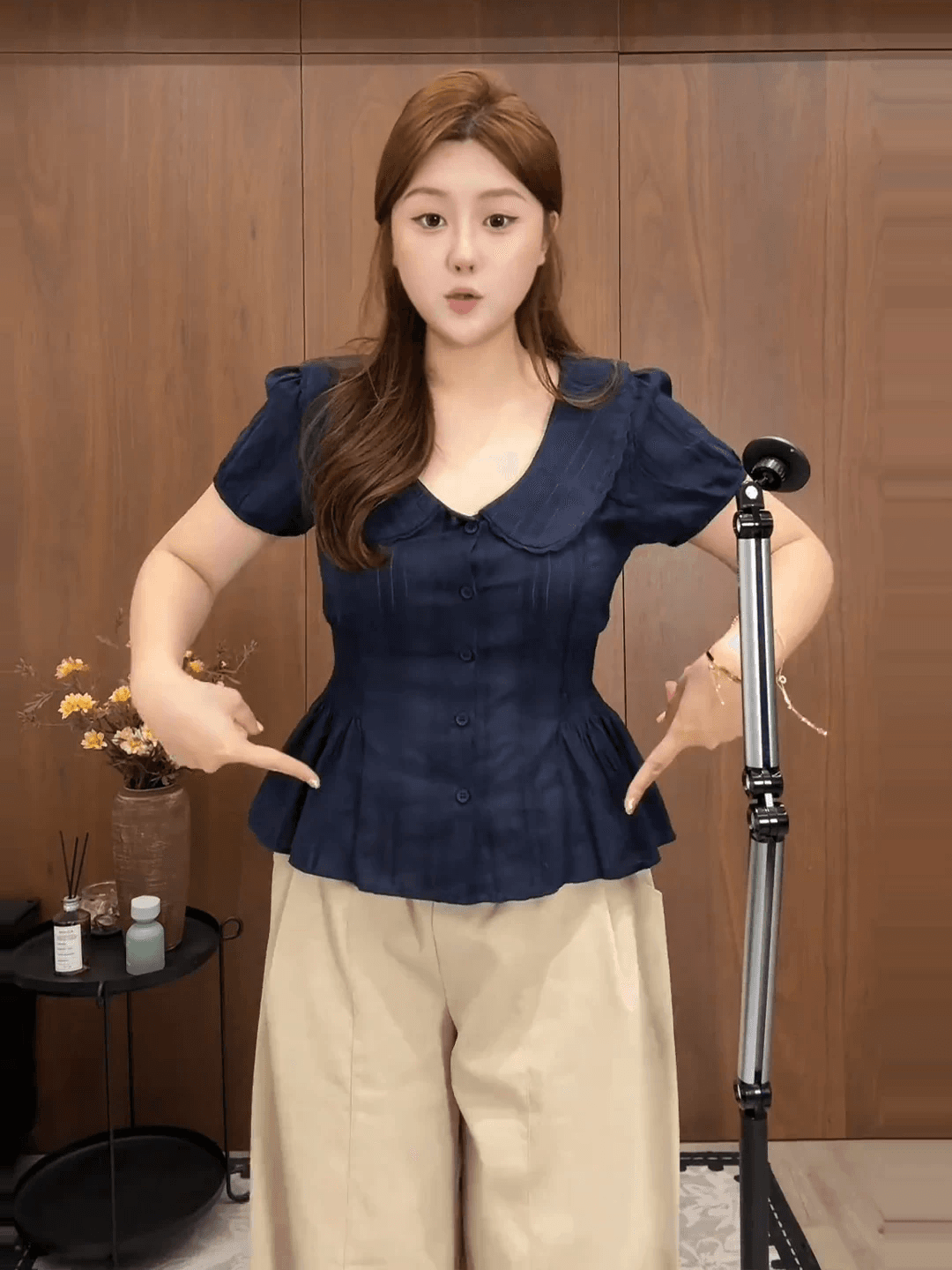 빅 사이즈 프랑스식 베이비 칼라 거품 소매 여성 셔츠 여름 지방 mm 디자인 센스 작은 대중 허리 수축 슬림해 보이는 품격 맨위 상세 이미지 1