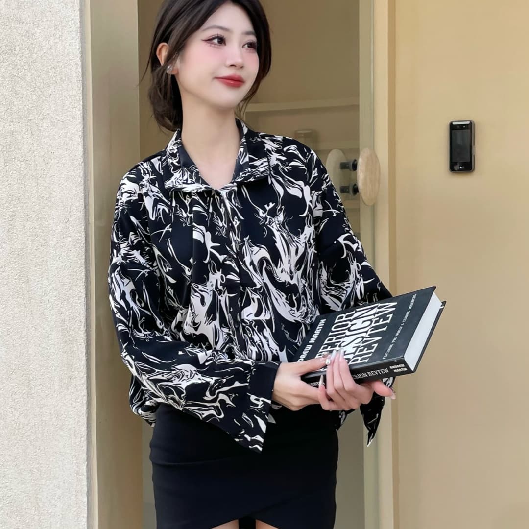 여성 의류 루즈핏 백 경기 나가라. 수리 여가 꽃 셔츠 일년 내내 수 있습니다. 부담하지 마세요. 코디 XL 캐주얼 셔츠 이미지 3