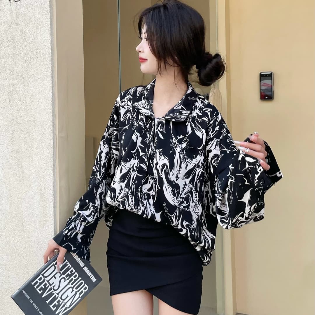 여성 의류 루즈핏 백 경기 나가라. 수리 여가 꽃 셔츠 일년 내내 수 있습니다. 부담하지 마세요. 코디 XL 캐주얼 셔츠 상세 이미지 9