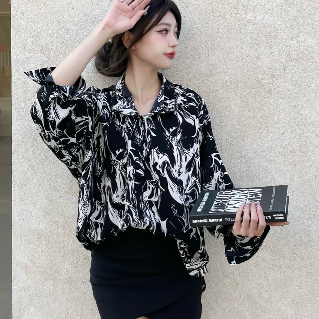 여성 의류 루즈핏 백 경기 나가라. 수리 여가 꽃 셔츠 일년 내내 수 있습니다. 부담하지 마세요. 코디 XL 캐주얼 셔츠 상세 이미지 14