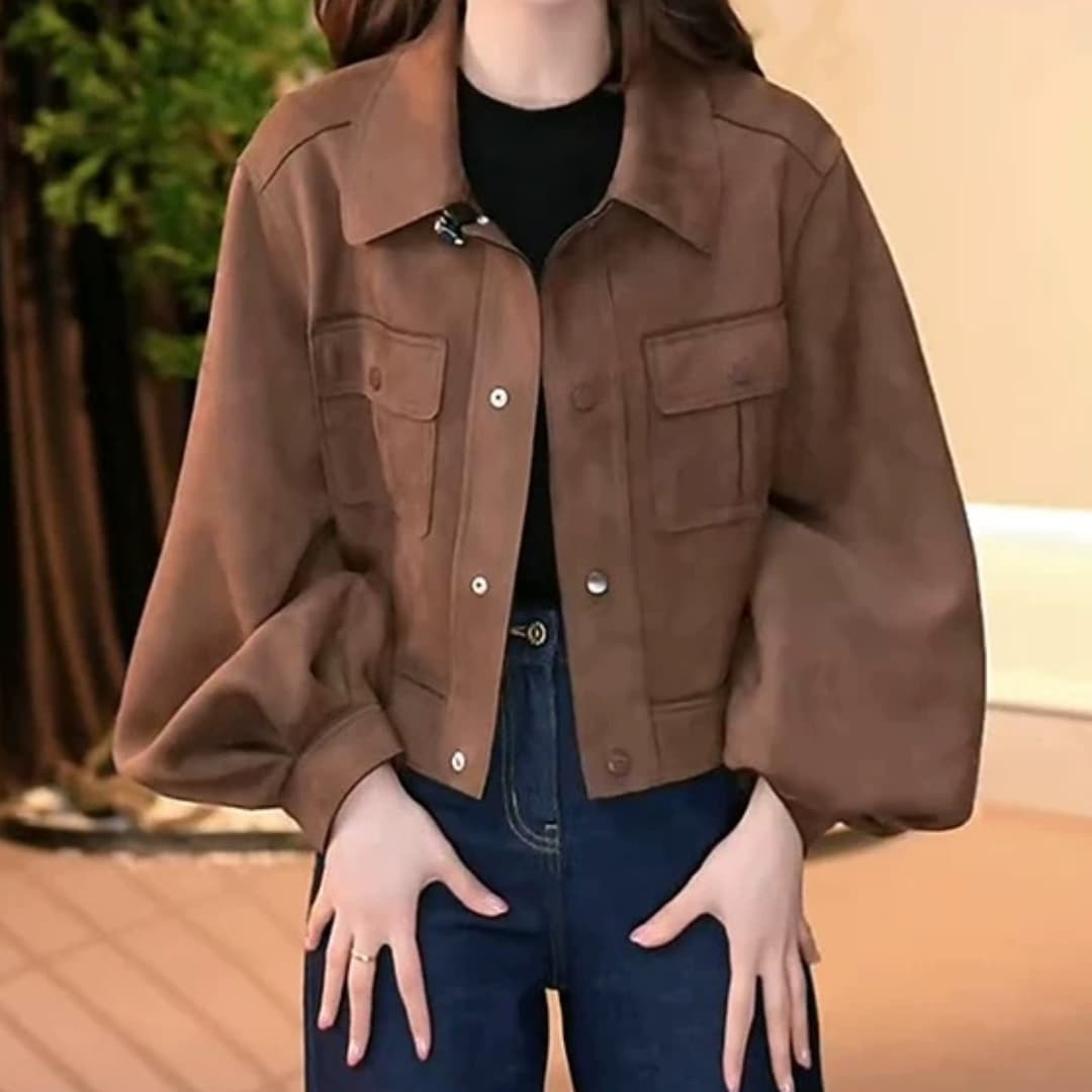 2026 작은 키 캐주얼 바람 워크웨어 POLO 칼라 쇼트 스타일 여성 코트 봄 새로운 레트로 맨위 트렌디 이미지 2