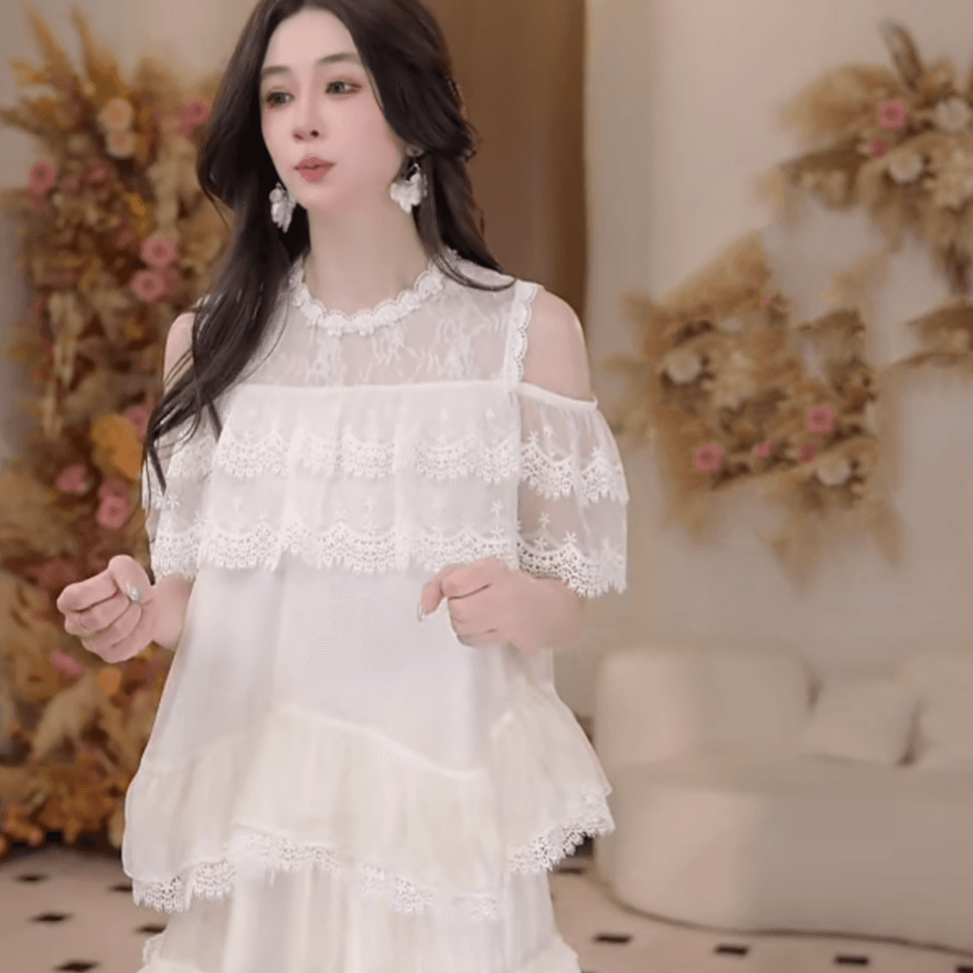 하얀 달빛 첫사랑 센스 파란색 여성 드레스 여름 2026 새로운 고유 한 아름다운 아름다운 자이언트 잘 생긴 ~ 중 롱 스커트 상세 이미지 4