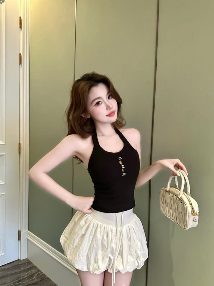 실사 감소되지 않음 핫걸 백리스 행침 목 캐미솔 봄 여름 몸매 가꾸기 인사이드 가져 가라. 언더 코트 상세 이미지 7