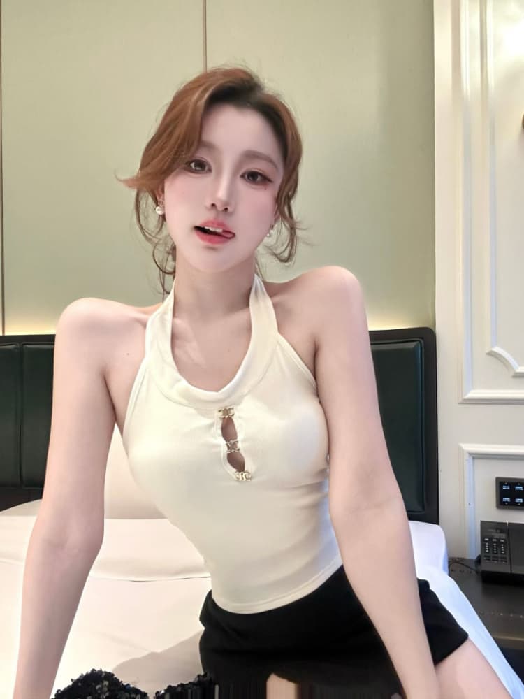 실사 감소되지 않음 핫걸 백리스 행침 목 캐미솔 봄 여름 몸매 가꾸기 인사이드 가져 가라. 언더 코트 상세 이미지 8