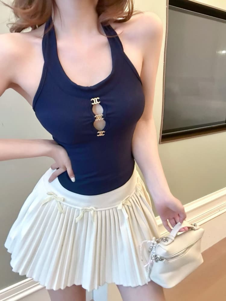 실사 감소되지 않음 핫걸 백리스 행침 목 캐미솔 봄 여름 몸매 가꾸기 인사이드 가져 가라. 언더 코트 상세 이미지 19