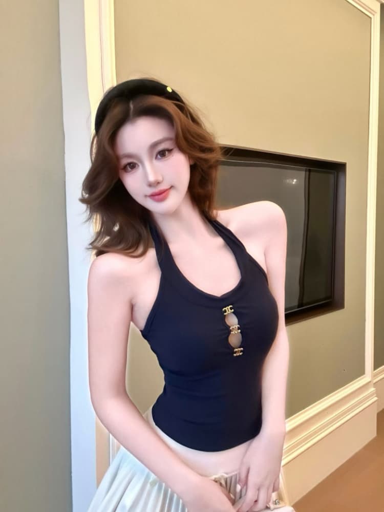 실사 감소되지 않음 핫걸 백리스 행침 목 캐미솔 봄 여름 몸매 가꾸기 인사이드 가져 가라. 언더 코트 상세 이미지 20
