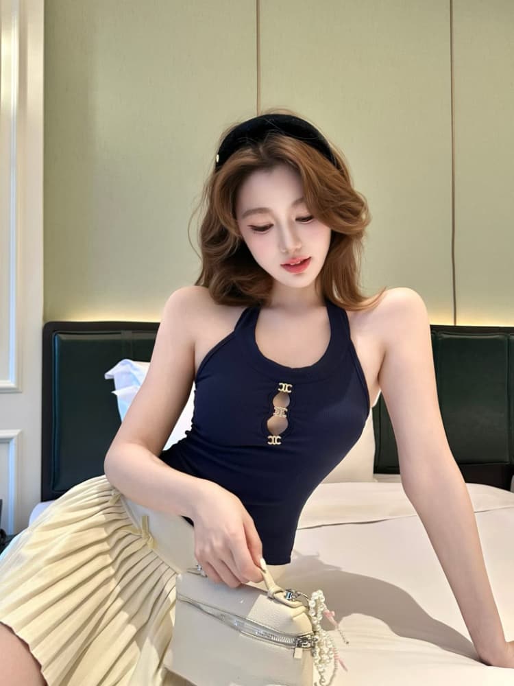 실사 감소되지 않음 핫걸 백리스 행침 목 캐미솔 봄 여름 몸매 가꾸기 인사이드 가져 가라. 언더 코트 상세 이미지 22