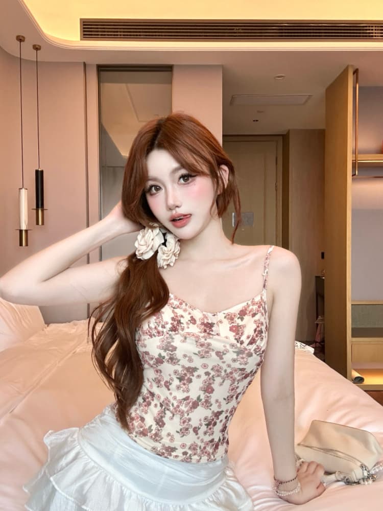 실사 감소되지 않음 달콤한 핫걸 망사 캐미솔 여름 몸매 가꾸기 외출용 벨트 바스트 민소매 맨위 상세 이미지 18