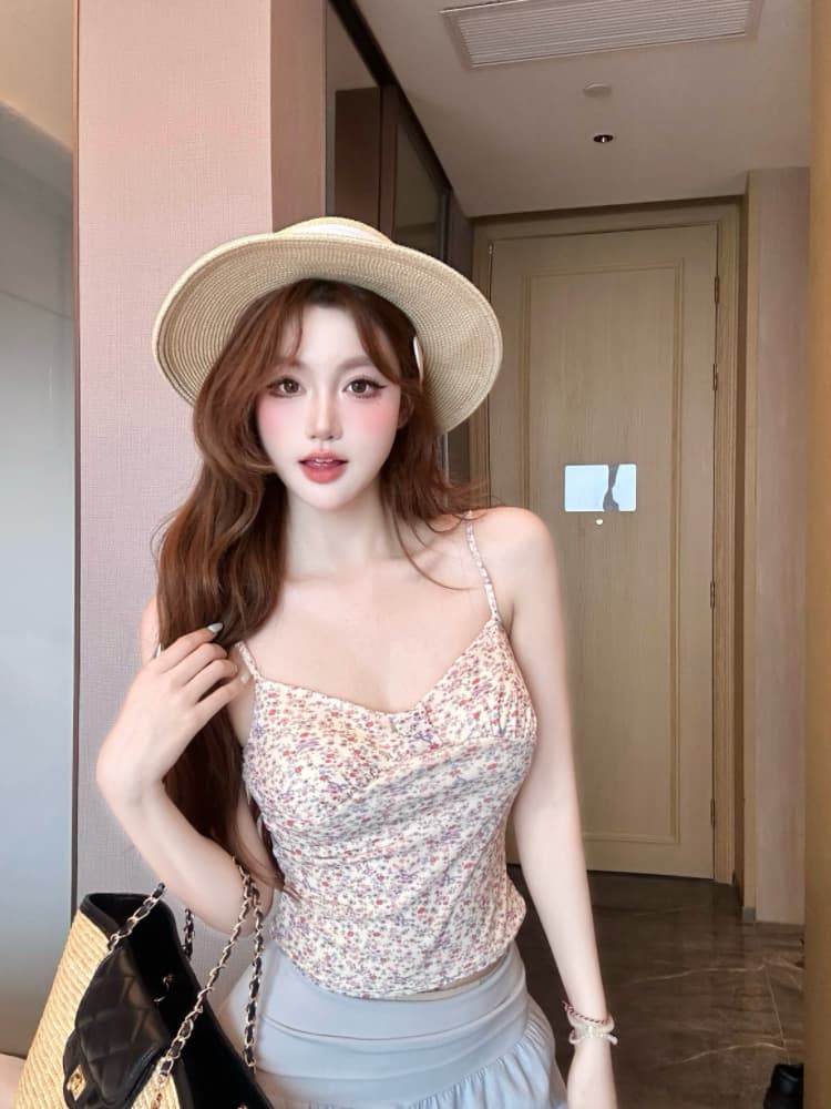 실사 감소되지 않음 달콤한 핫걸 망사 캐미솔 여름 몸매 가꾸기 외출용 벨트 바스트 민소매 맨위 상세 이미지 19