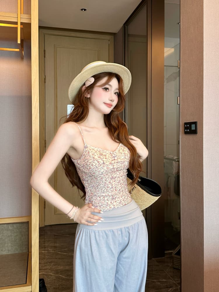 실사 감소되지 않음 달콤한 핫걸 망사 캐미솔 여름 몸매 가꾸기 외출용 벨트 바스트 민소매 맨위 상세 이미지 22