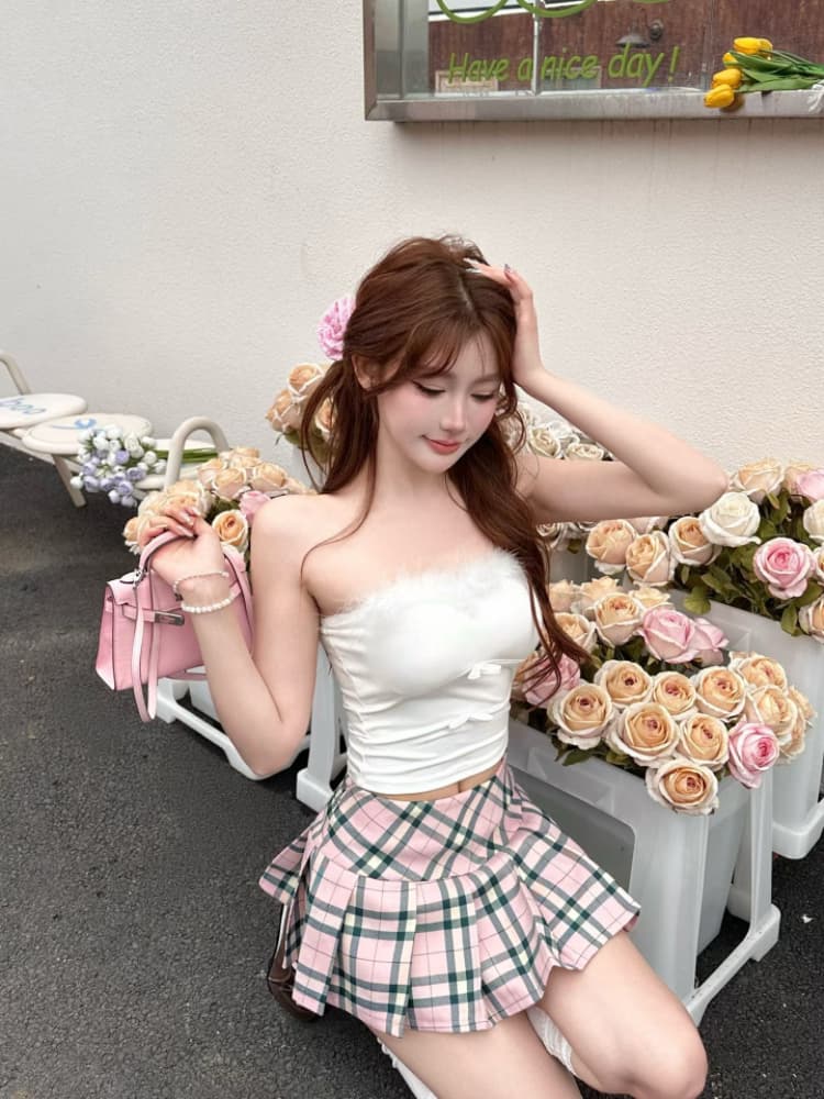 실사 감소되지 않음 순수한 욕망 핫걸 플리스 패치워크 조끼 여성 여름 몸매 가꾸기 다용도 튜브탑 맨위 상세 이미지 8