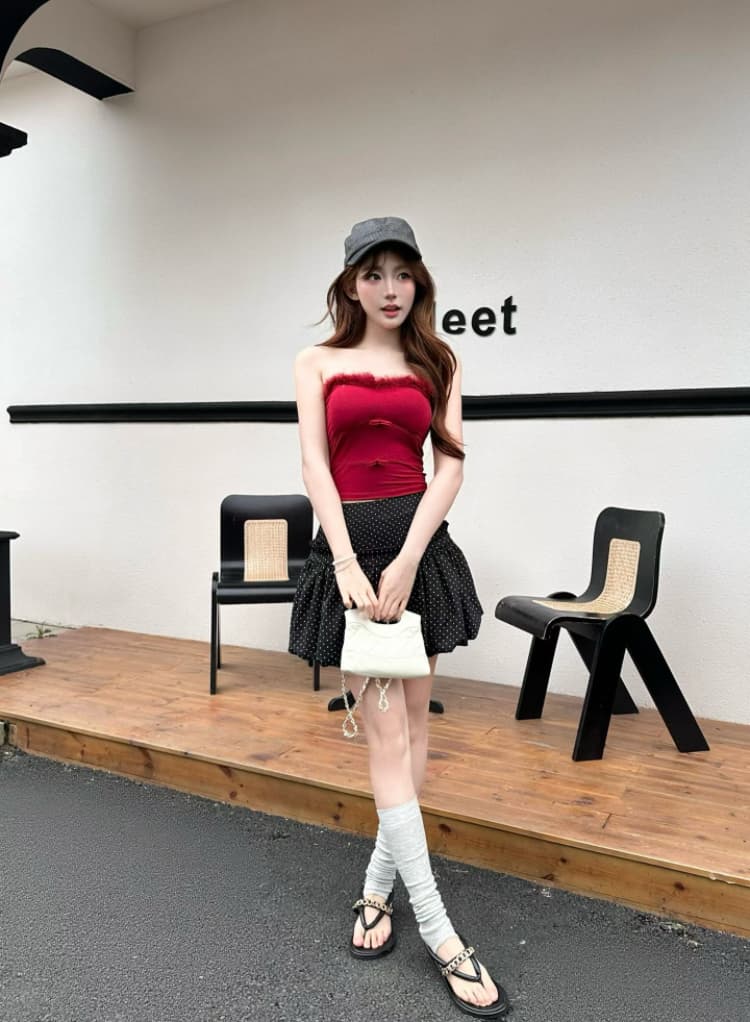 실사 감소되지 않음 순수한 욕망 핫걸 플리스 패치워크 조끼 여성 여름 몸매 가꾸기 다용도 튜브탑 맨위 상세 이미지 17