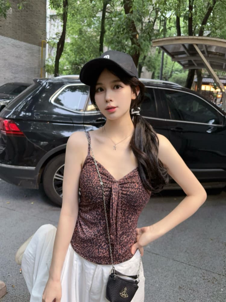 실사 감소되지 않음 달콤함 휴가 바람 꽃무늬 캐미솔 여름 몸매 가꾸기 외출용 민소매 맨위 상세 이미지 35