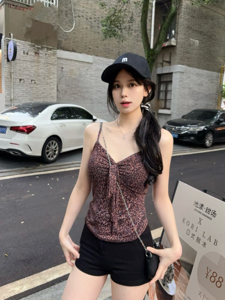 실사 감소되지 않음 달콤함 휴가 바람 꽃무늬 캐미솔 여름 몸매 가꾸기 외출용 민소매 맨위 상세 이미지 36